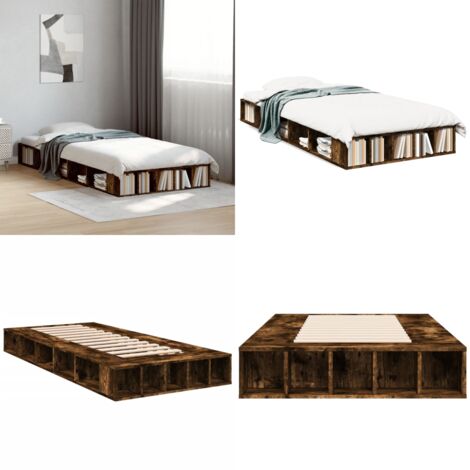 Giroletto Rovere Fumo 90x190 cm in Legno Multistrato - Letto in legno multistrato - Giroletto con doghe