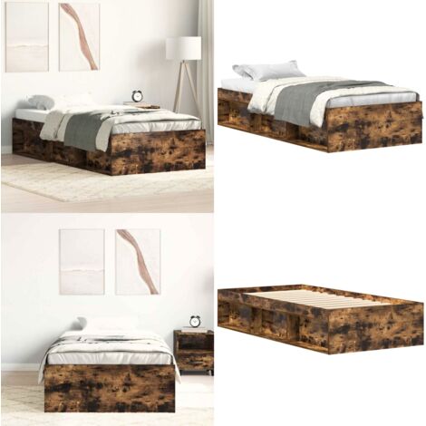 Giroletto Rovere Fumo 90x200 cm - Giroletto in legno - Letto con doghe in compensato