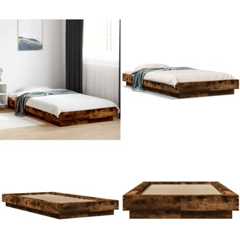 Giroletto Rovere Fumo 90x200 cm in Legno Multistrato - Materasso per letto - Letto in legno