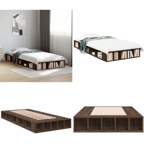Giroletto Rovere Marrone 100x200 cm in Legno Multistrato - Letto in legno - Giroletto con doghe