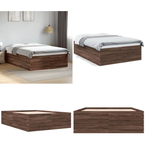 Giroletto Rovere Marrone 120x190 cm in Legno Multistrato - Letto in legno - Materasso per letto