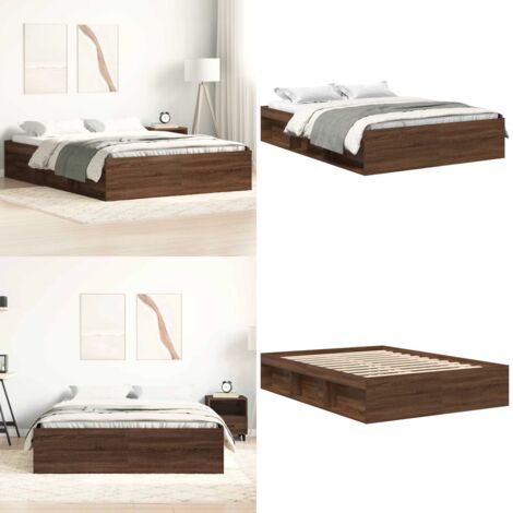 Giroletto Rovere Marrone 120x200 cm - Letto con doghe - Letto in legno