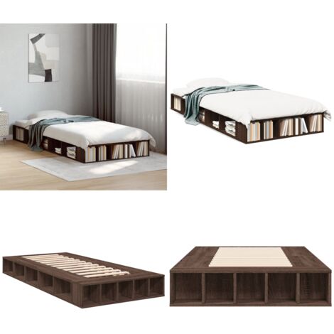 Giroletto Rovere Marrone 75x190 cm in Legno Multistrato - Letto in legno - Letto con doghe