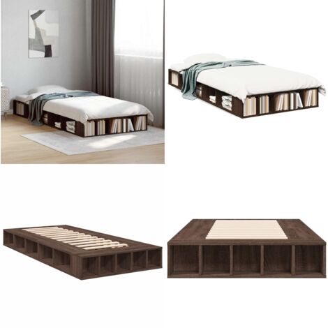 Giroletto Rovere Marrone 90x190 cm in Legno Multistrato - Letto in legno - Giroletto con doghe