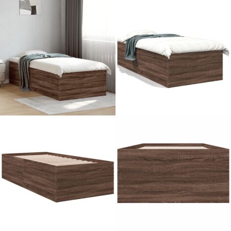Giroletto Rovere Marrone 90x190 cm in Legno Multistrato - Letto in legno - Materasso per letto