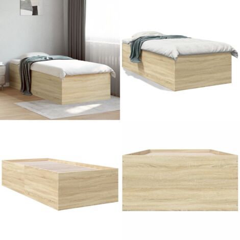 Giroletto Rovere Sonoma 100x200 cm in Legno Multistrato - Letto in legno - Materasso per letto
