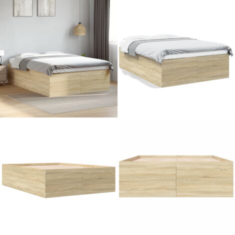 Giroletto Rovere Sonoma 120x190 cm in Legno Multistrato - Letto in legno - Materasso per giroletto