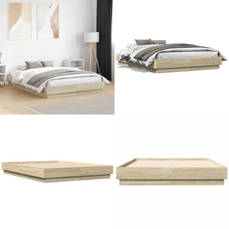 Giroletto Rovere Sonoma 140x190 cm in Legno Multistrato - Letto in legno - Letto con doghe