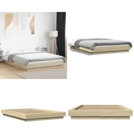 Giroletto Rovere Sonoma 140x190 cm in Legno Multistrato - Letto in legno - Materasso per letto