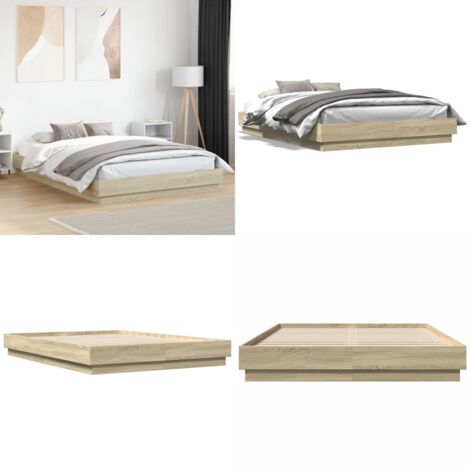 Giroletto Rovere Sonoma 140x200 cm in Legno Multistrato - Letto in legno - Letto con doghe