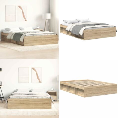 Giroletto Rovere Sonoma 140x200 cm - Letto con doghe - Letto in legno