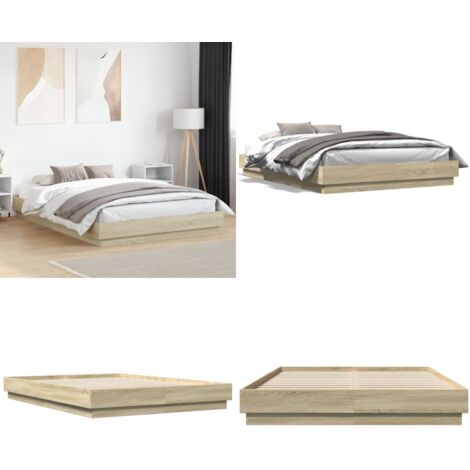 Giroletto Rovere Sonoma 150x200 cm in Legno Multistrato - Letto in legno - Letto con doghe
