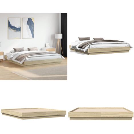 Giroletto Rovere Sonoma 180x200 cm in Legno Multistrato - Letto in legno - Letto con doghe