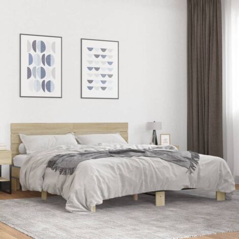 Giroletto Rovere Sonoma 200x200 cm Legno Multistrato e Metallo vidaXL