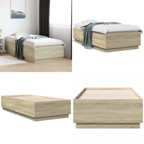 Giroletto Rovere Sonoma 90x190 cm in Legno Multistrato - Letto in legno - Letto con doghe
