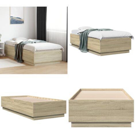 Giroletto Rovere Sonoma 90x200 cm in Legno Multistrato - Letto in legno - Letto con doghe