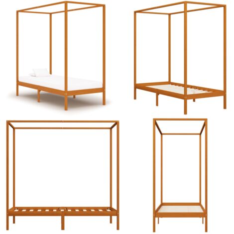 Giroletto senza Materaso Ambrato in Legno di Pino 100x200cm - Letto in legno - Letto senza materasso