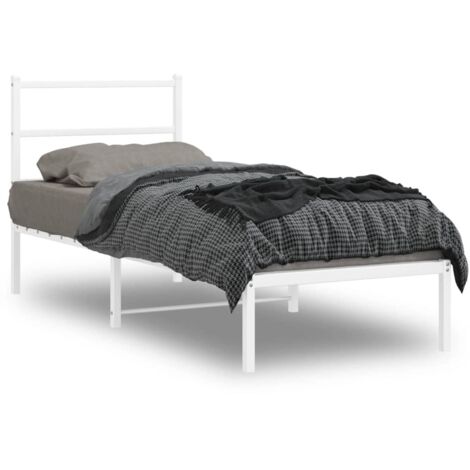 Giroletto senza Materaso con Testiera Metallo Bianco 75x190 cm vidaXL