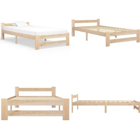 Giroletto senza Materasso 100x200 cm in Legno Massello di Pino - Letto con giroletto - Letto in legno