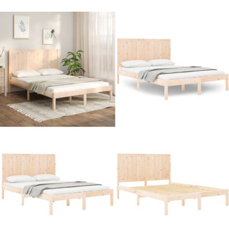 Giroletto senza Materasso 120x190 cm in Legno Massello di Pino - Testiera in legno - Letto in legno