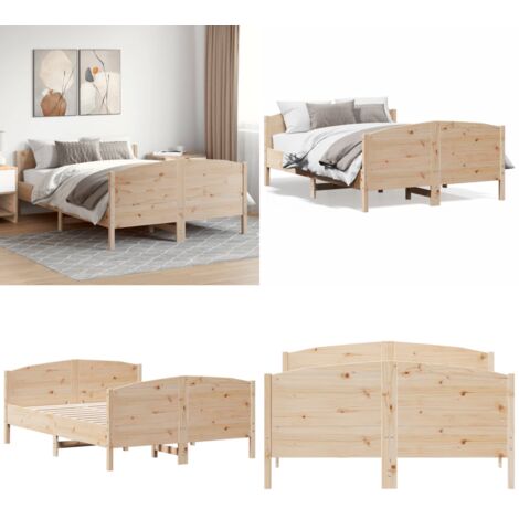 Giroletto senza Materasso 120x200 cm in Legno Massello di Pino - Letto in legno - Letto senza materasso