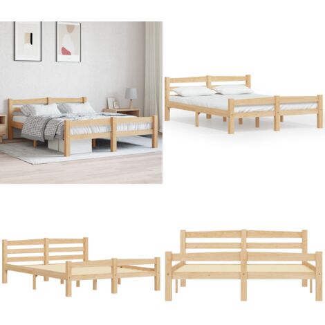 Giroletto senza Materasso 120x200 cm in Legno Massello di Pino - Letto in legno - Letto senza materasso