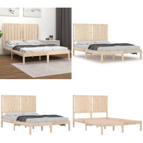 Giroletto senza Materasso 120x200 cm in Legno Massello di Pino - Testiera in legno - Letto in legno