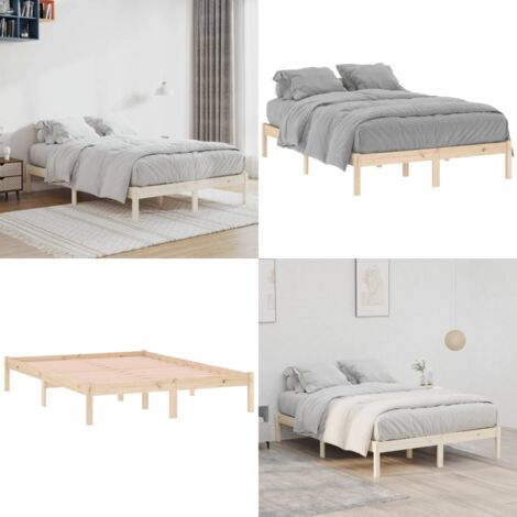 Giroletto senza Materasso 135x190 cm in Legno di Pino Full - Letto in legno - Letto senza materasso