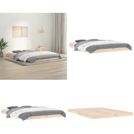 Giroletto senza Materasso 140x200 cm in Legno Massello di Pino - Letto in legno - Letto con doghe