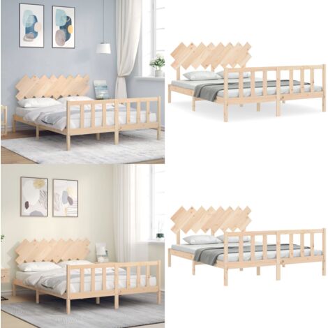 Giroletto senza Materasso 160x200 cm in Legno Massello di Pino - Letto in legno massello - Letto senza materasso