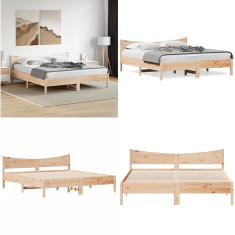 Giroletto senza Materasso 180x200 cm in Legno Massello di Pino - Letto in legno - Letto senza materasso