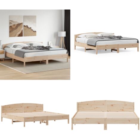 Giroletto senza Materasso 180x200 cm in Legno Massello di Pino - Letto in legno - Letto senza materasso