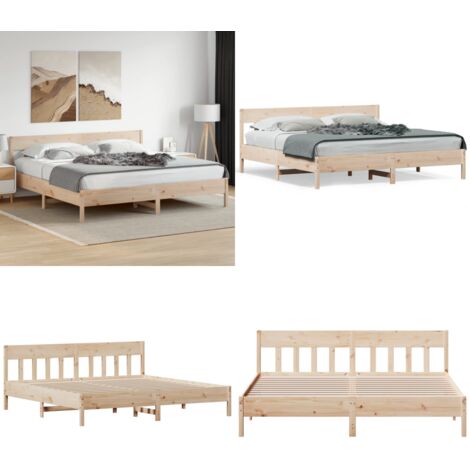 Giroletto senza Materasso 180x200 cm in Legno Massello di Pino - Letto in legno - Letto senza materasso