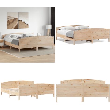 Giroletto senza Materasso 180x200 cm in Legno Massello di Pino - Letto in legno - Materasso per letto