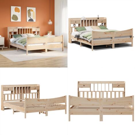 Giroletto senza Materasso 180x200 cm in Legno Massello di Pino - Letto in legno - Testiera in legno