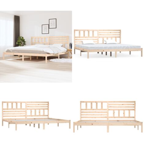 Giroletto senza Materasso 180x200 cm in Legno Massello di Pino - Letto in legno - Testiera in legno