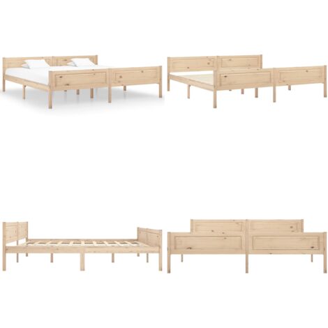 Giroletto senza Materasso 200x200 cm in Legno Massello Pino - Letto in legno - Letto senza materasso