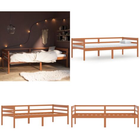 Giroletto senza Materasso Ambrato Legno Massello Pino 90x200 cm - Letto a castello - Letto in legno massello