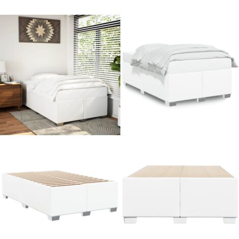 Giroletto senza Materasso Bianco 120x190 cm Similpelle - Giroletto in similpelle - Letto con doghe