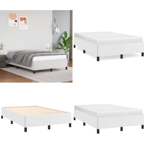 Giroletto senza Materasso Bianco 120x190 cm Similpelle - Similpelle - Letto con doghe