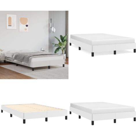 Giroletto senza Materasso Bianco 120x190 cm Similpelle - Similpelle - Letto con doghe