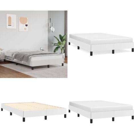 Giroletto senza Materasso Bianco 120x190 cm Similpelle - Similpelle - Letto con doghe