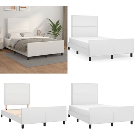 Giroletto senza Materasso Bianco 120x190 cm Similpelle - Testiera letto - Letto con testiera