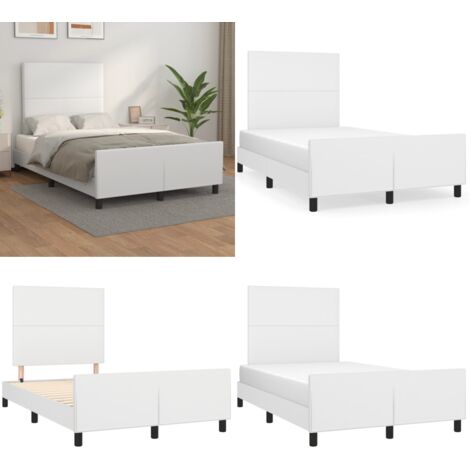 Giroletto senza Materasso Bianco 120x190 cm Similpelle - Testiera letto - Letto con testiera