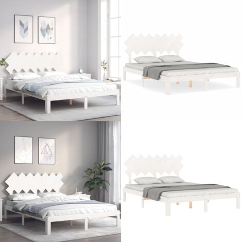 Giroletto senza Materasso Bianco 140x200 cm Legno Massello Pino - Letto in legno massello - Letto in pino