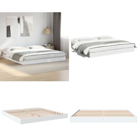 Giroletto senza Materasso Bianco 180x200 cm Legno Multistrato - Letto in legno - Materasso per letto