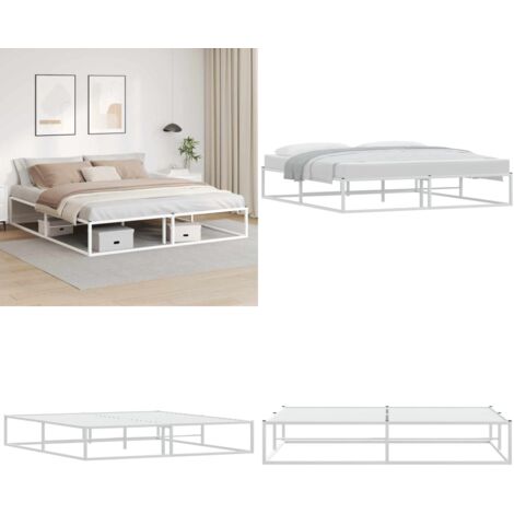 Giroletto senza Materasso Bianco 180x200 cm Metallo - Letto con base a doghe - Letto senza materasso