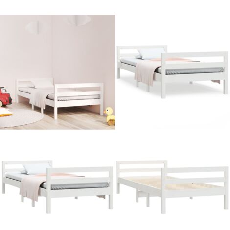 Giroletto senza Materasso Bianco 75x190 Legno Massello di Pino - Letto senza materasso - Letto minimalista