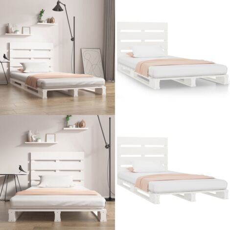 Giroletto senza Materasso Bianco 90x200 cm Legno Massello Pino - Giroletto senza materasso - Giroletto in pino
