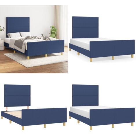 Giroletto senza Materasso Blu 120x190 cm in Tessuto - Letto con testiera - Materasso per letto